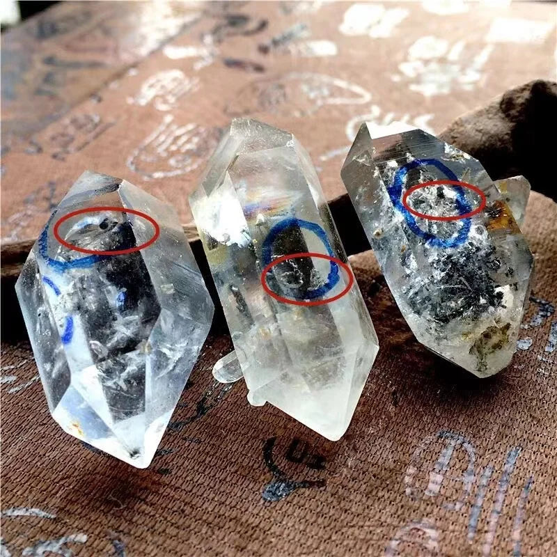 Natural Herkimer Diamond Drifting Sand Water Gall Gemstone Mineral Energy Raw Guardian Stone Reiki Decor Black Crystal Specimen