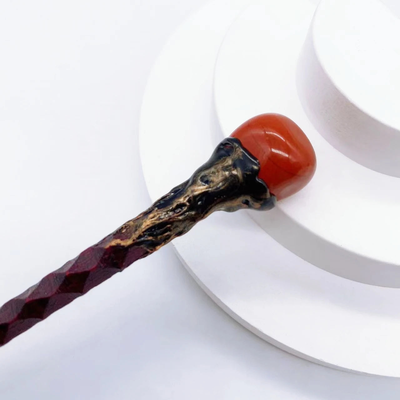 19CM Natural Crystal Stones Magic Wand Witch Amethyst Tiger Eye Stone Labradorite Red Agate Home Decoration Witchcraft Gift