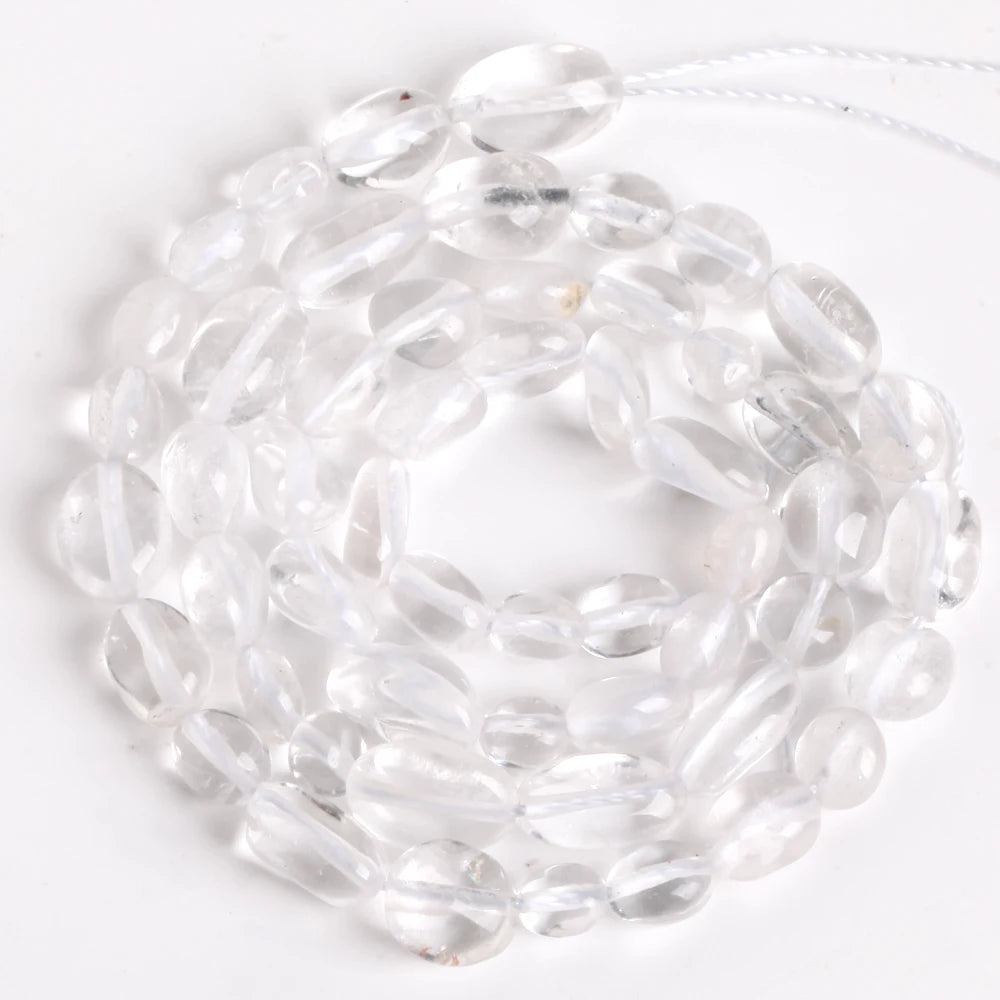 Natural Stone White Crystals Round Faceted Irregular Loose Spacer Beads For Jewelry DIY Bracelet Necklace Making Accessories