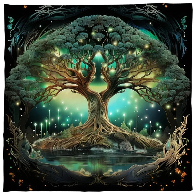 Trees Of Life Altars Cloth Tarots Cards Tablecloth Divinations Cards Table Cloth Square Tapestry Witchcrafts Supply