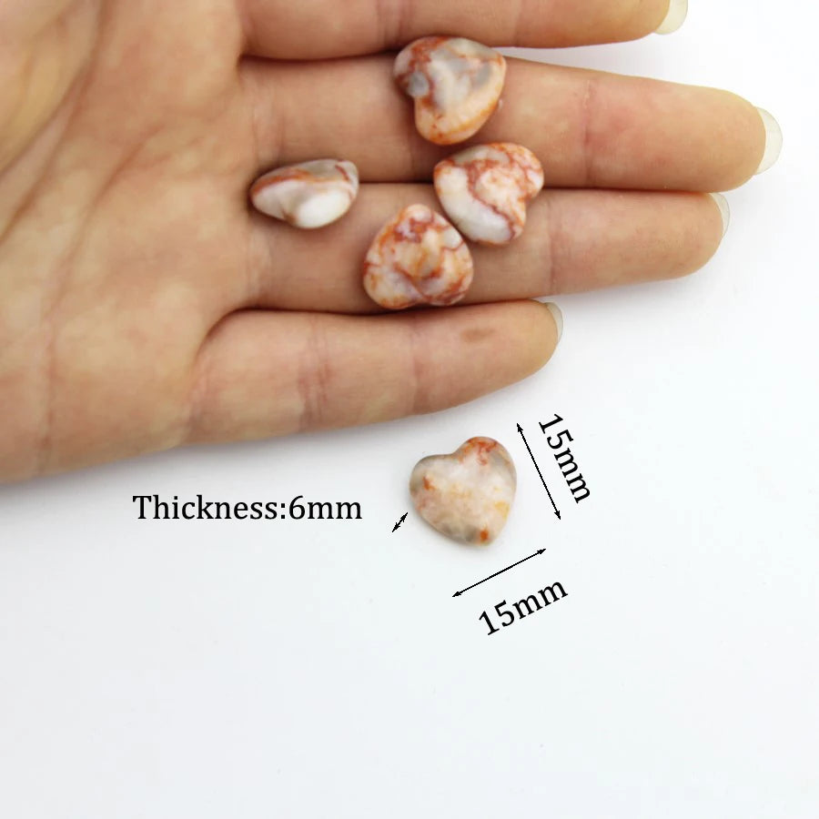 15mm Chakra Natural Stone Gems Heart Crystal Quartz Reiki Rock Energy Healing Room Home Decor Decoration Maison Jewelry Making