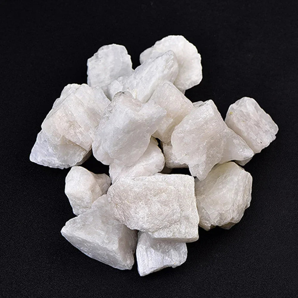 Natural White Moonstone Raw Stone Landscaping Quartz Decoration Crystal Gravel Fish Tank Flower Pot Gravel
