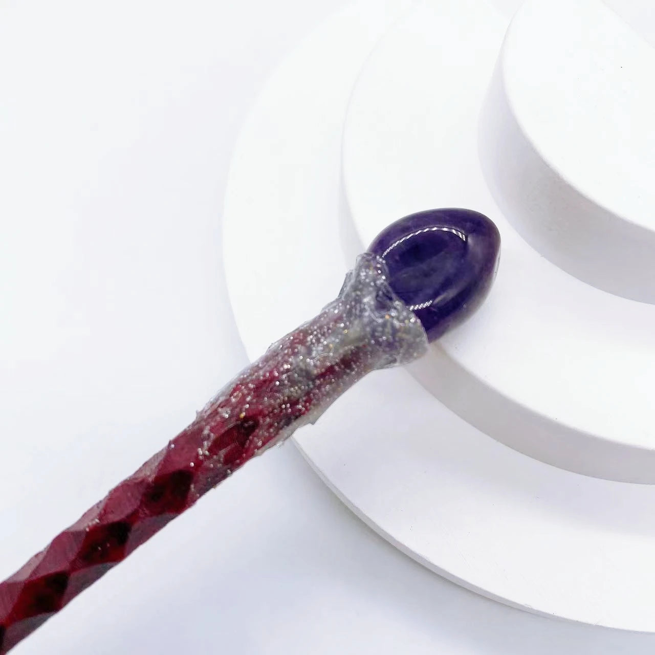 19CM Natural Crystal Stones Magic Wand Witch Amethyst Tiger Eye Stone Labradorite Red Agate Home Decoration Witchcraft Gift