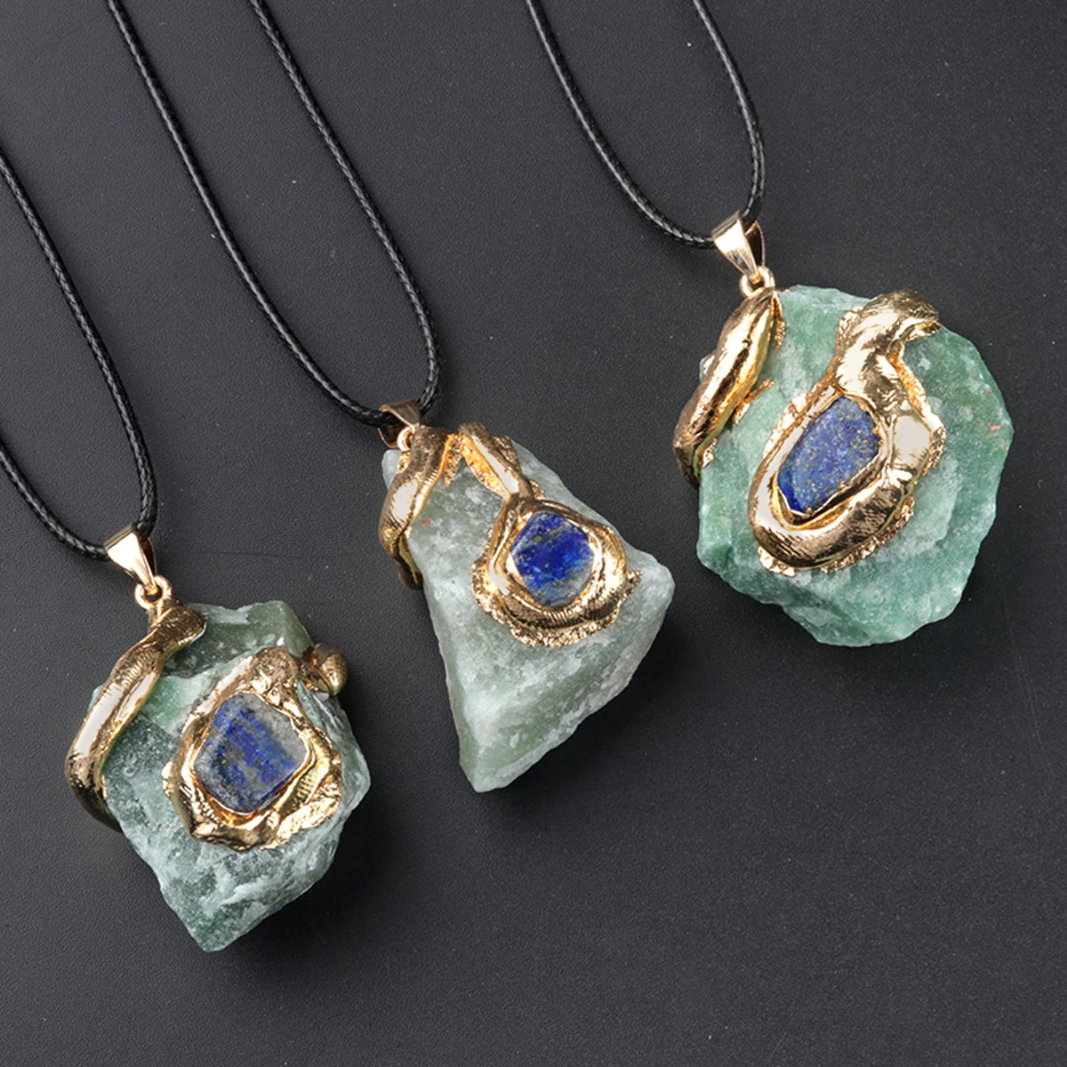 New Fashion Crystal Fluorite Natural Raw Stone Irregular Pendant DIY Made Women Men's Jewelry Accessories (Without Chains) 1pc