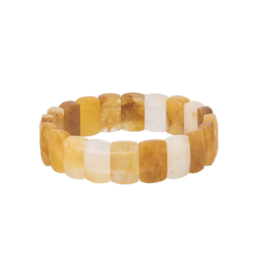 Fashion natural stone crystal rectangular cut square poker bracelet semi-precious stone agate bracelet