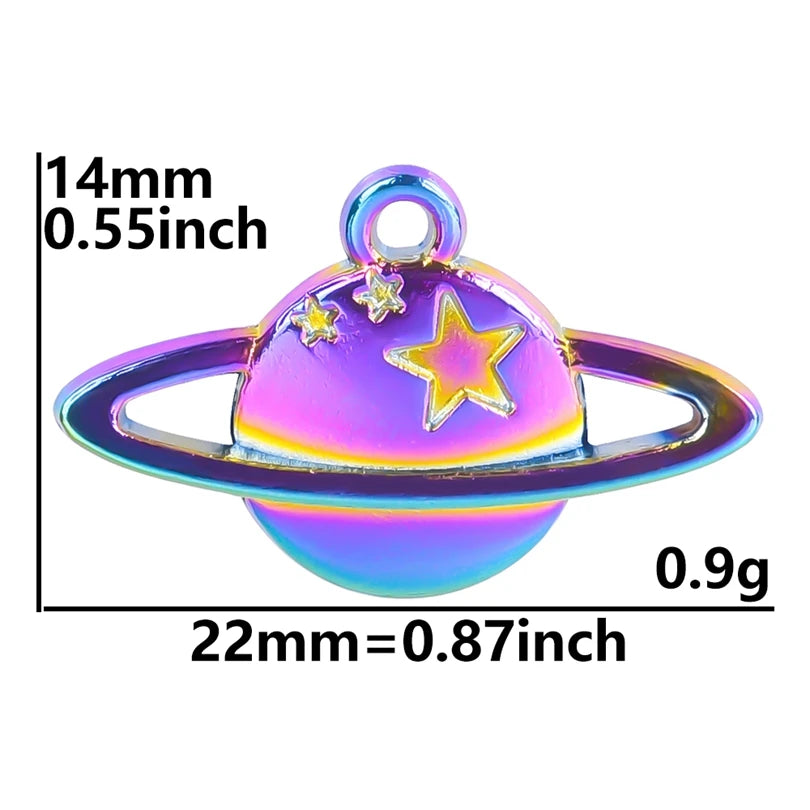 5Pcs Dreamcatcher Infinity Symbol Rainbow Color Charms Witch Hat Saturn Planet Love Butterfly Brain Fashion Pendant Diy Jewelry