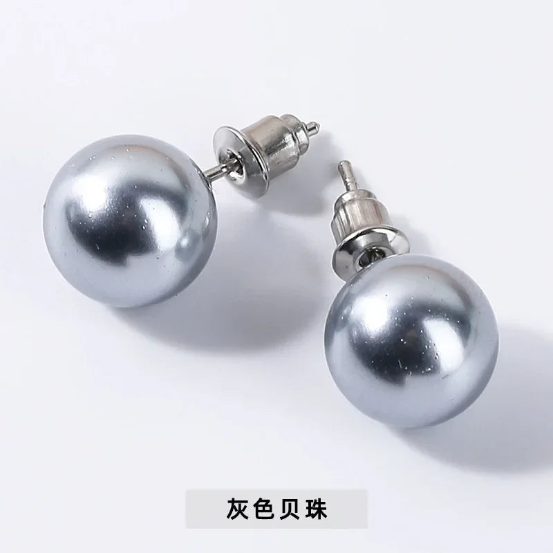 10 pairs Natural Stone Earrings Healing Crystal Quartzs Round Ball Beads Steel Stud Fashion Ear Jewelry for Women Girl Wholesale