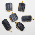 Load image into Gallery viewer, 1 Piece Natural Black Tourmaline Necklace Pendant Mineral Specimen Crystal Gem Phnom Penh Raw Stone Craft Pendant Men's Jewelry
