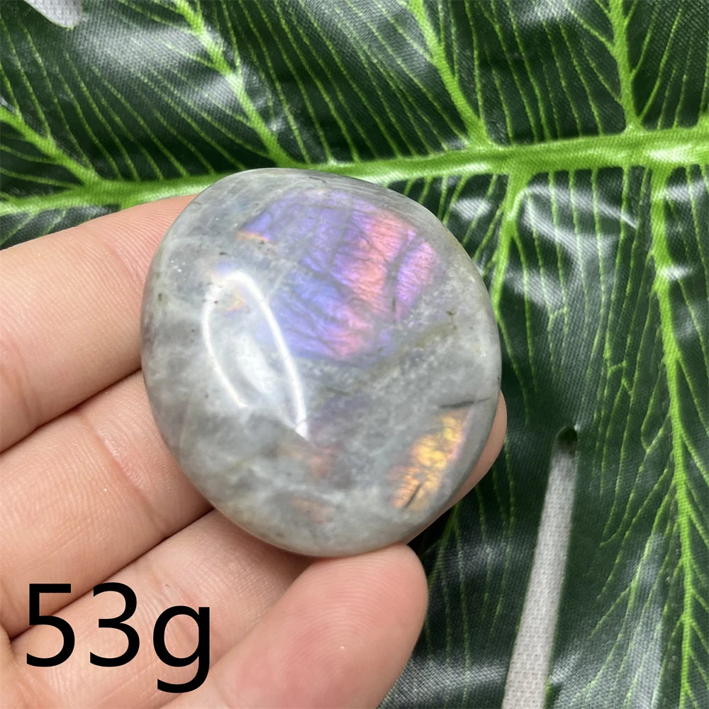 Natural Gemstone Purple Labradorite Palm Double-sided Glitter Home Decor Holiday Gift Witchcraft Altar Crystal Stone Healing