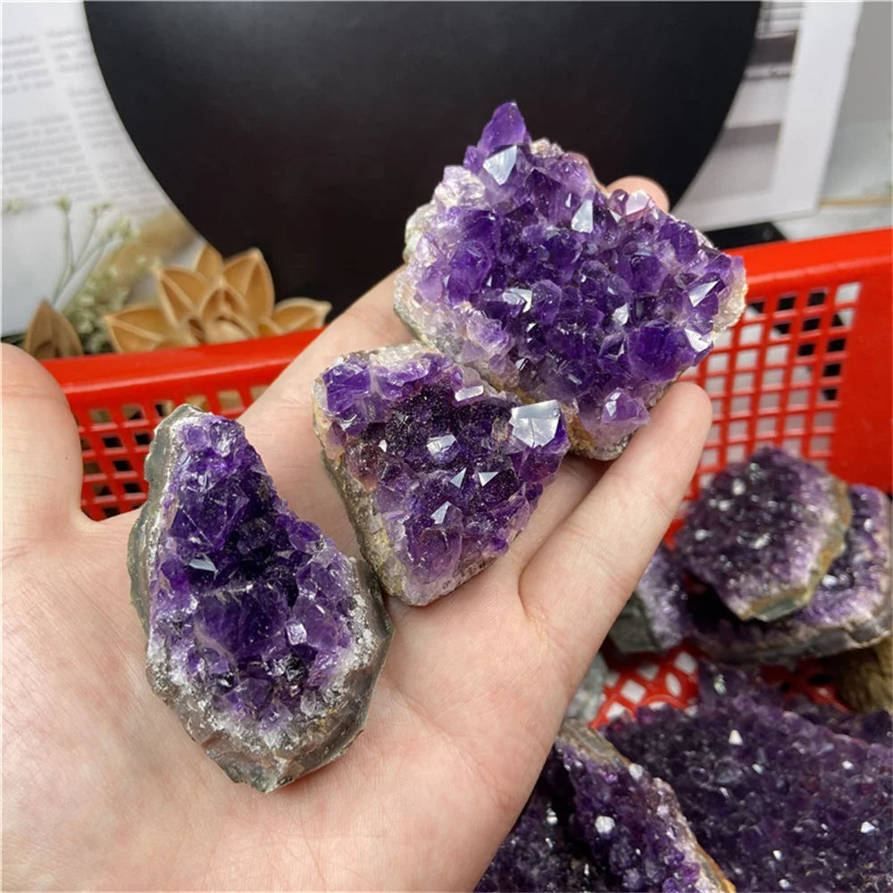 Amethyst Natural Stone Purple Pink Amethysts Crystals Cluster Druzy Geode Mineral Rock Healing Crystal Point Energy Wand Crafts