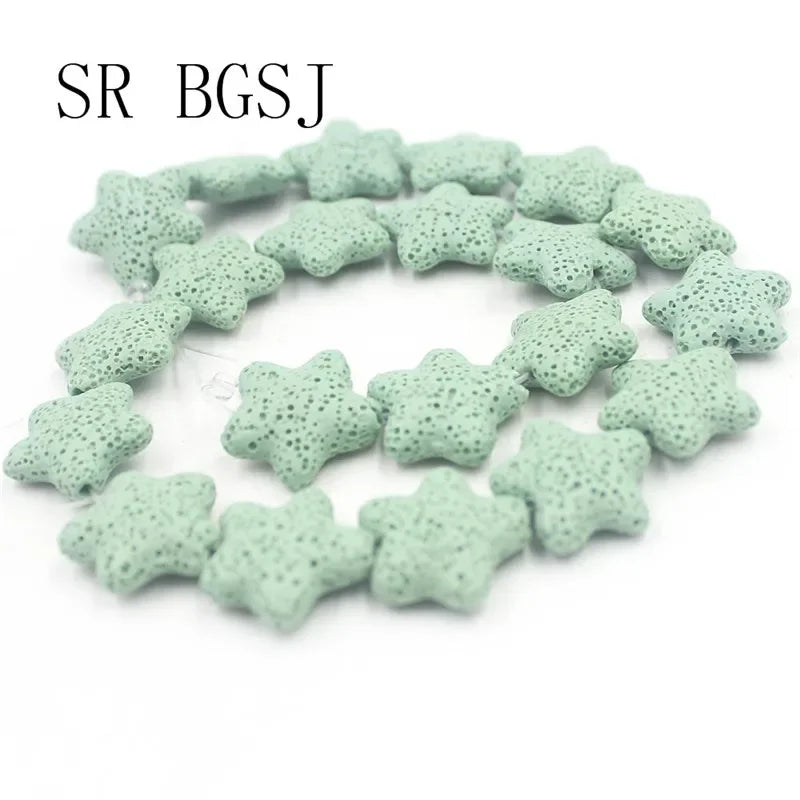 20mm Select by Color Star Volcanic Rock Lava Loose Gems Spacer Beads Strand 15inch