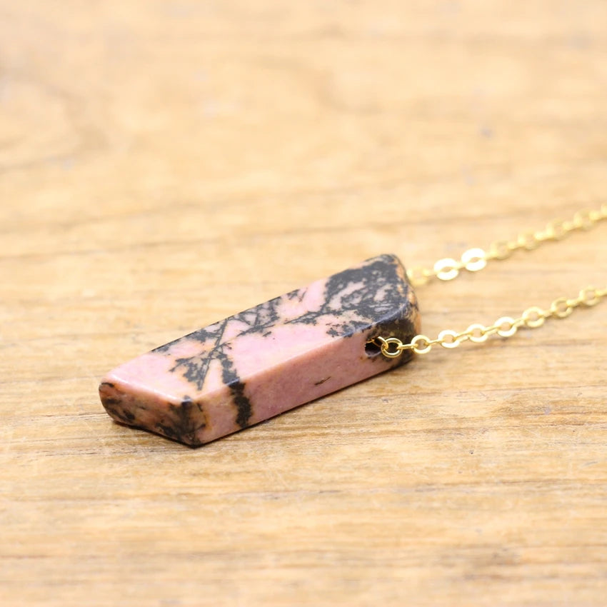 Raw Stone Silce Slab Pendants Chains,Healing Crystal Reiki Natural Smoky/Rose Quartzs Citrines Necklace Jewelry,QC3017