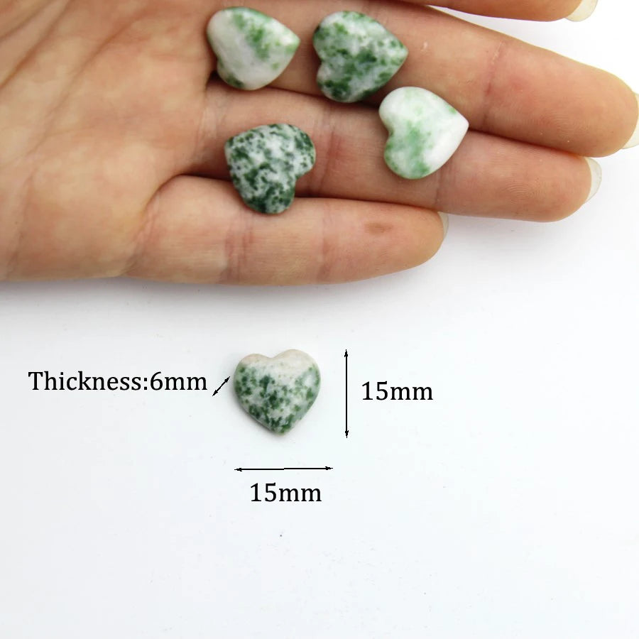 15mm Chakra Natural Stone Gems Heart Crystal Quartz Reiki Rock Energy Healing Room Home Decor Decoration Maison Jewelry Making