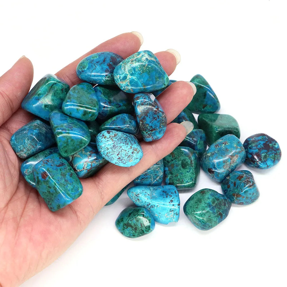 Natural Chrysocolla Crystal Reiki Healing Tumbled Stone Mineral Quartz Bulk Gemstone Home Decoration Fish Tank Aquarium Specimen