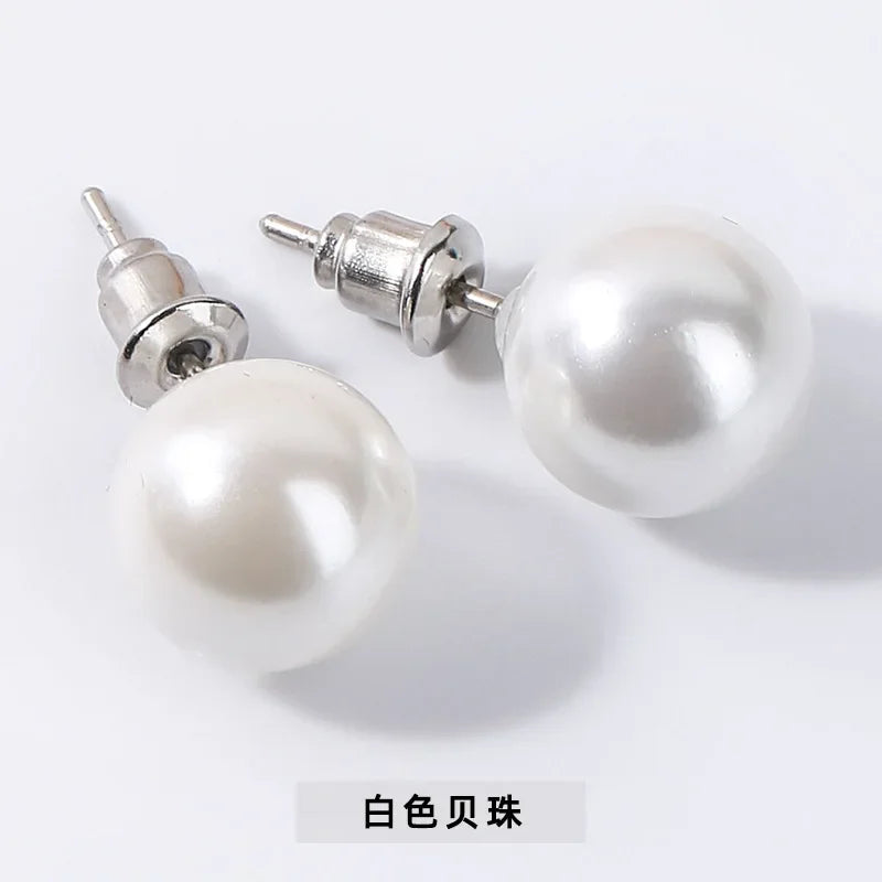 10 pairs Natural Stone Earrings Healing Crystal Quartzs Round Ball Beads Steel Stud Fashion Ear Jewelry for Women Girl Wholesale