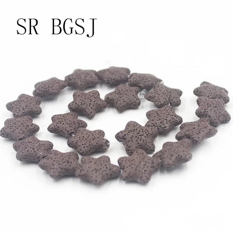 20mm Select by Color Star Volcanic Rock Lava Loose Gems Spacer Beads Strand 15inch