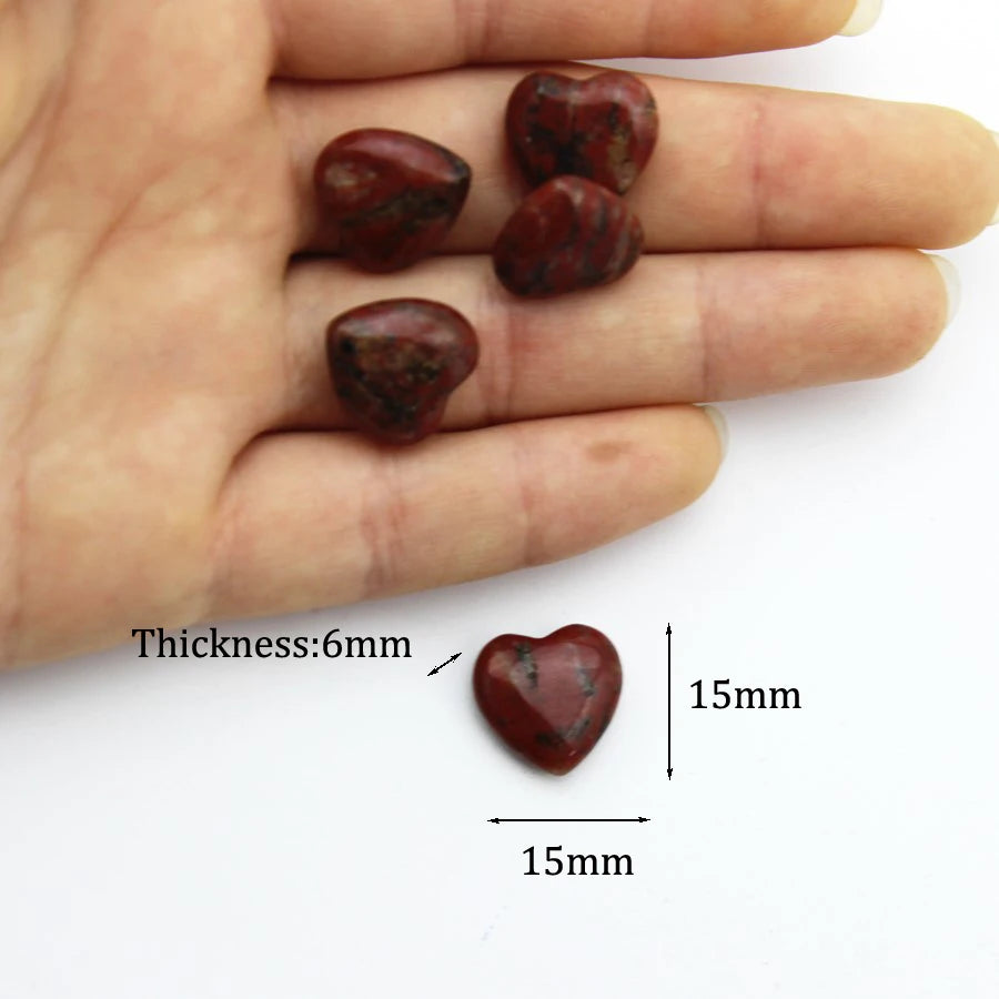 15mm Chakra Natural Stone Gems Heart Crystal Quartz Reiki Rock Energy Healing Room Home Decor Decoration Maison Jewelry Making