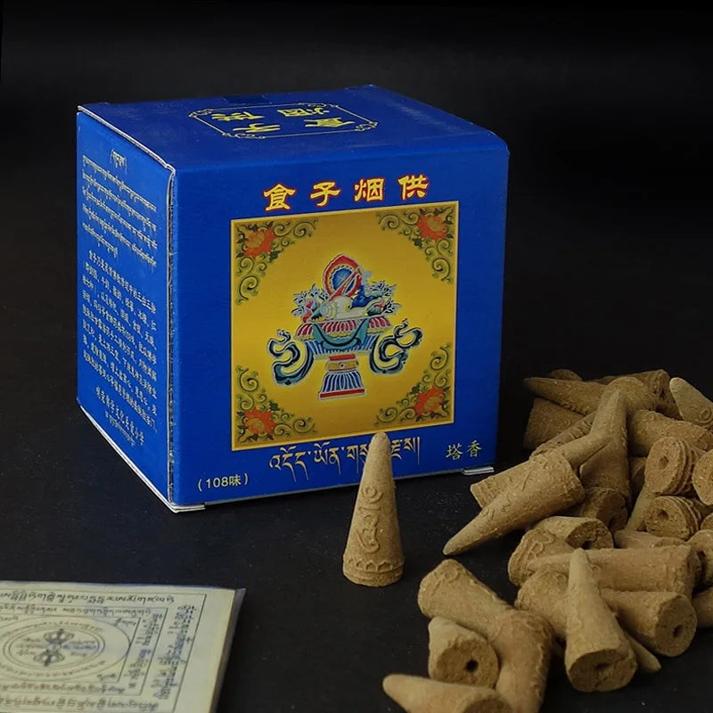 Religious Meditation Tibetan Incense Backflow Cone Home Zen Bland Aroma Positive Energy Blessing Made from Natural Spices