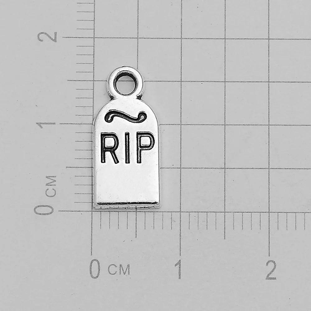 30pcs/lot Antique Witch Wizard Skull Spider Web Bat Boo Charms Halloween Pendant For Diy Jewelry Making Supplies Accessories