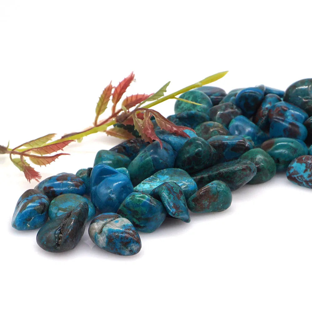 Tumbled Stone Natural Gems Chrysocolla Reiki Healing Crystal Energy Specimen Irregular Gravel Rock Bulk Home Aquarium Decoration