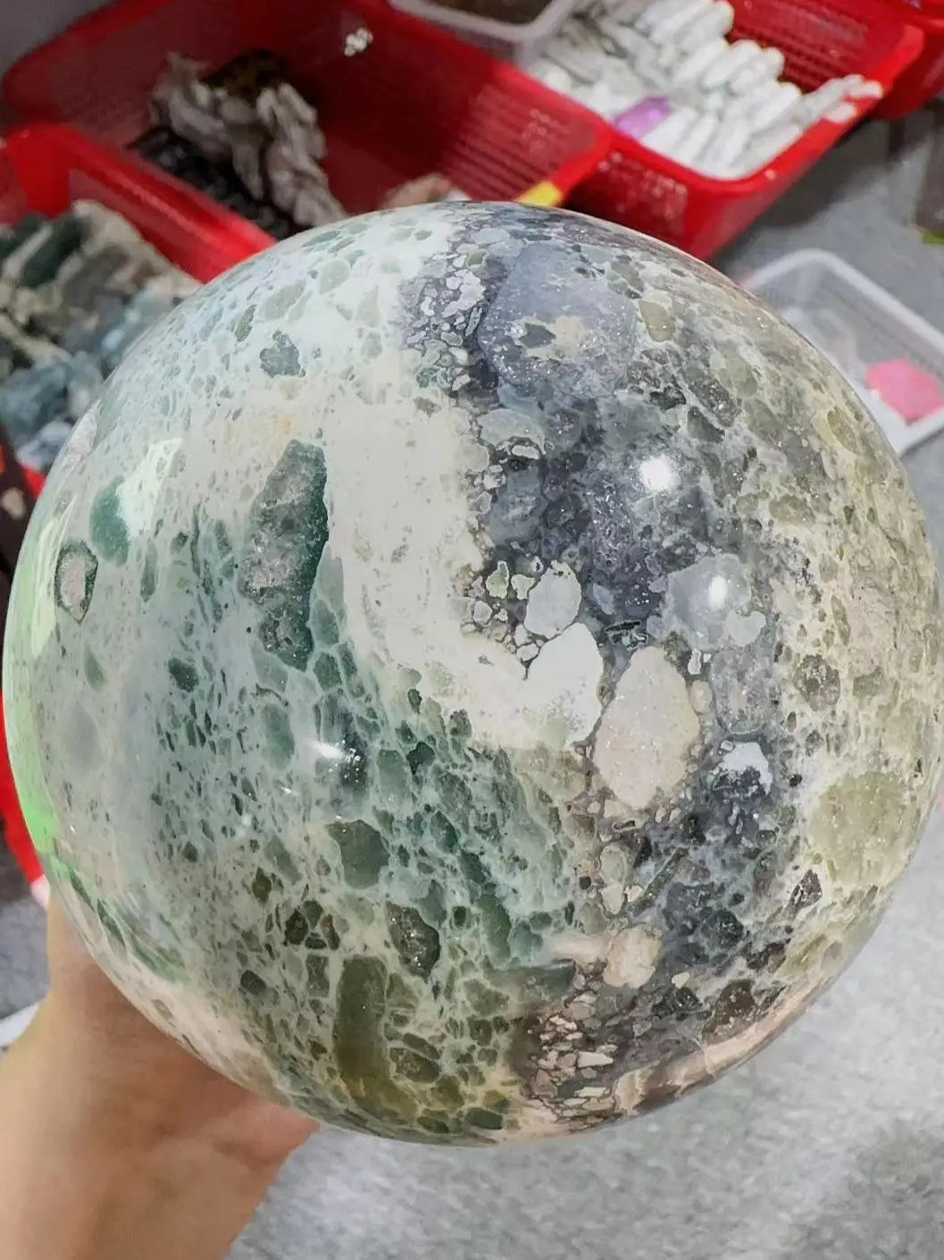 1 Pc Natural Rock Colorful Ocean Jasper Ball Rock Stone Sphere Home Feng Shui Decoration Witchcraft