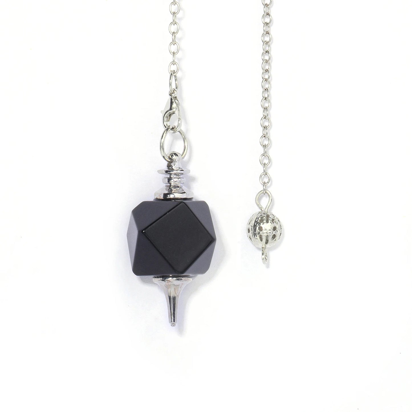 9 Types Black Onyx Natural Stone Pendant With Chain Display Box Heart Waterdrop Shape Pendant fit for Women Jewelry DIY Necklace