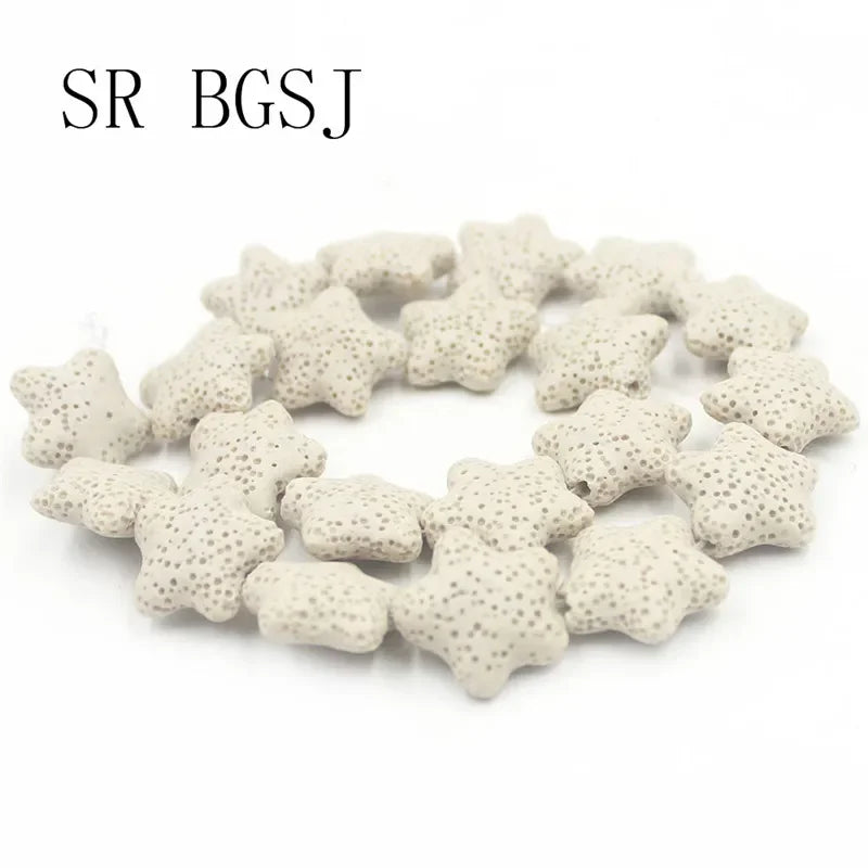 20mm Select by Color Star Volcanic Rock Lava Loose Gems Spacer Beads Strand 15inch