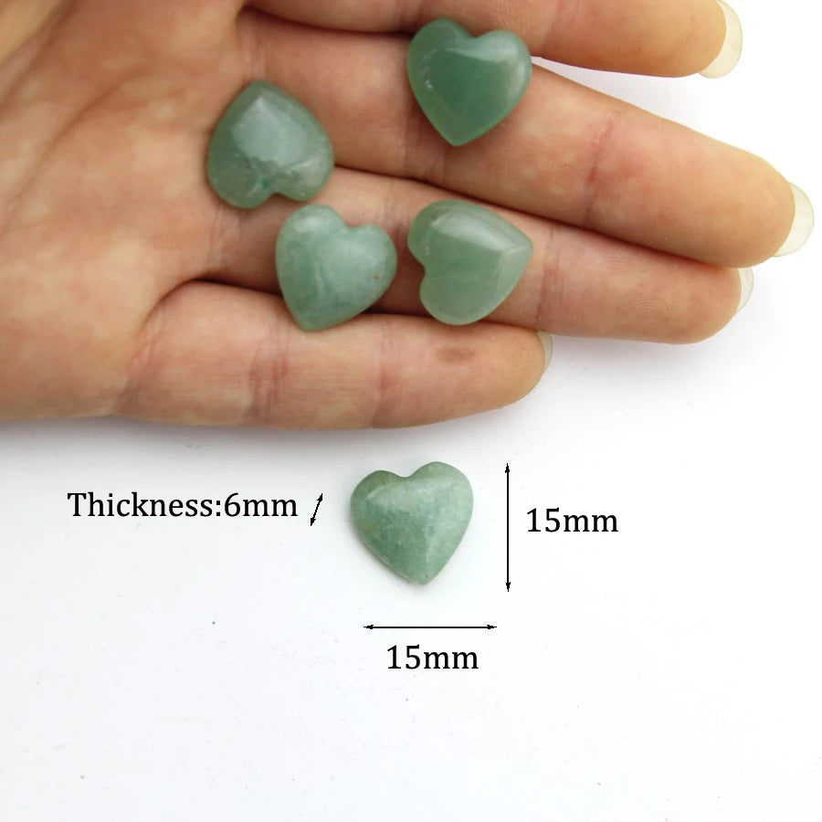 15mm Chakra Natural Stone Gems Heart Crystal Quartz Reiki Rock Energy Healing Room Home Decor Decoration Maison Jewelry Making
