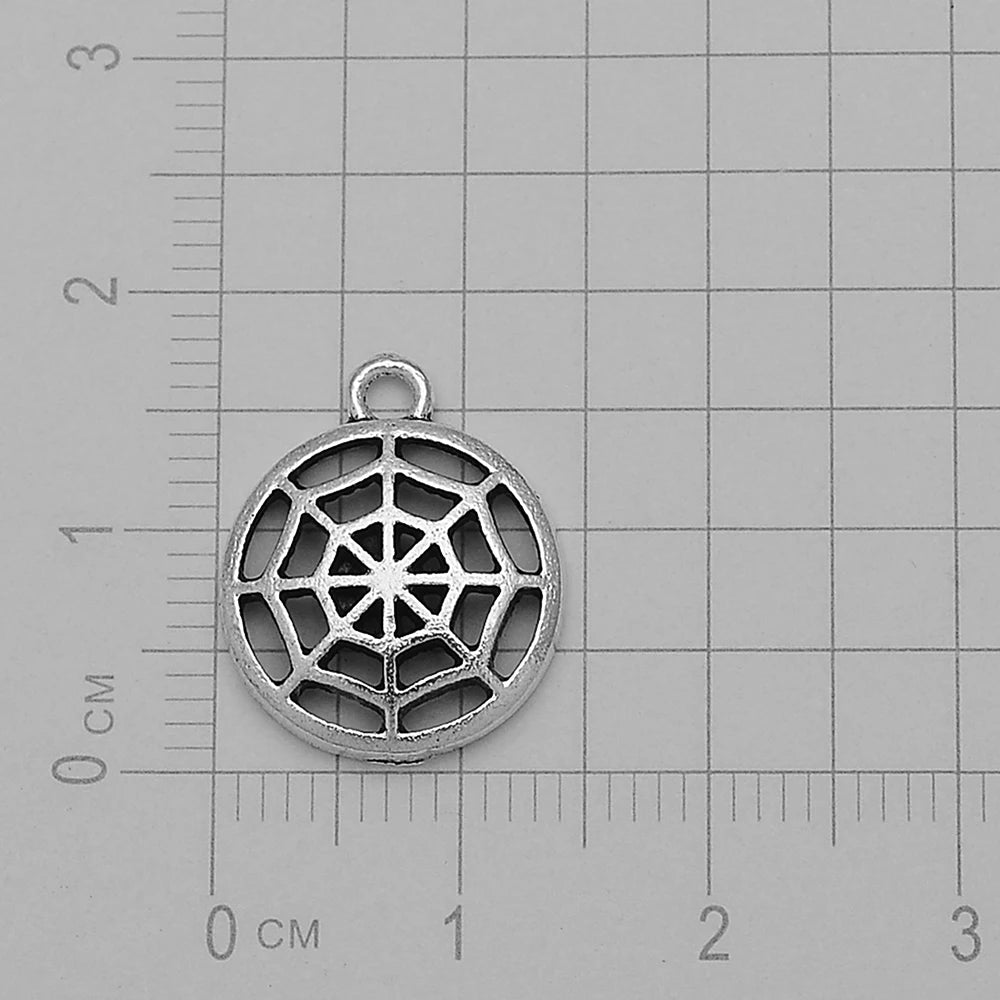 30pcs/lot Antique Witch Wizard Skull Spider Web Bat Boo Charms Halloween Pendant For Diy Jewelry Making Supplies Accessories