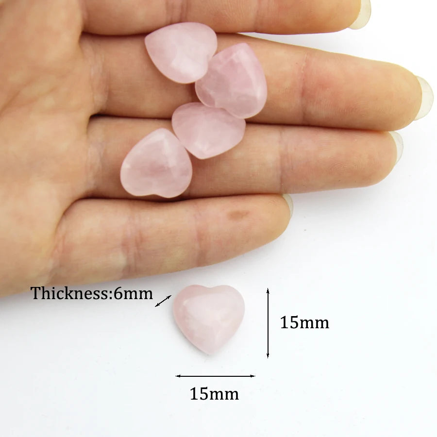 15mm Chakra Natural Stone Gems Heart Crystal Quartz Reiki Rock Energy Healing Room Home Decor Decoration Maison Jewelry Making