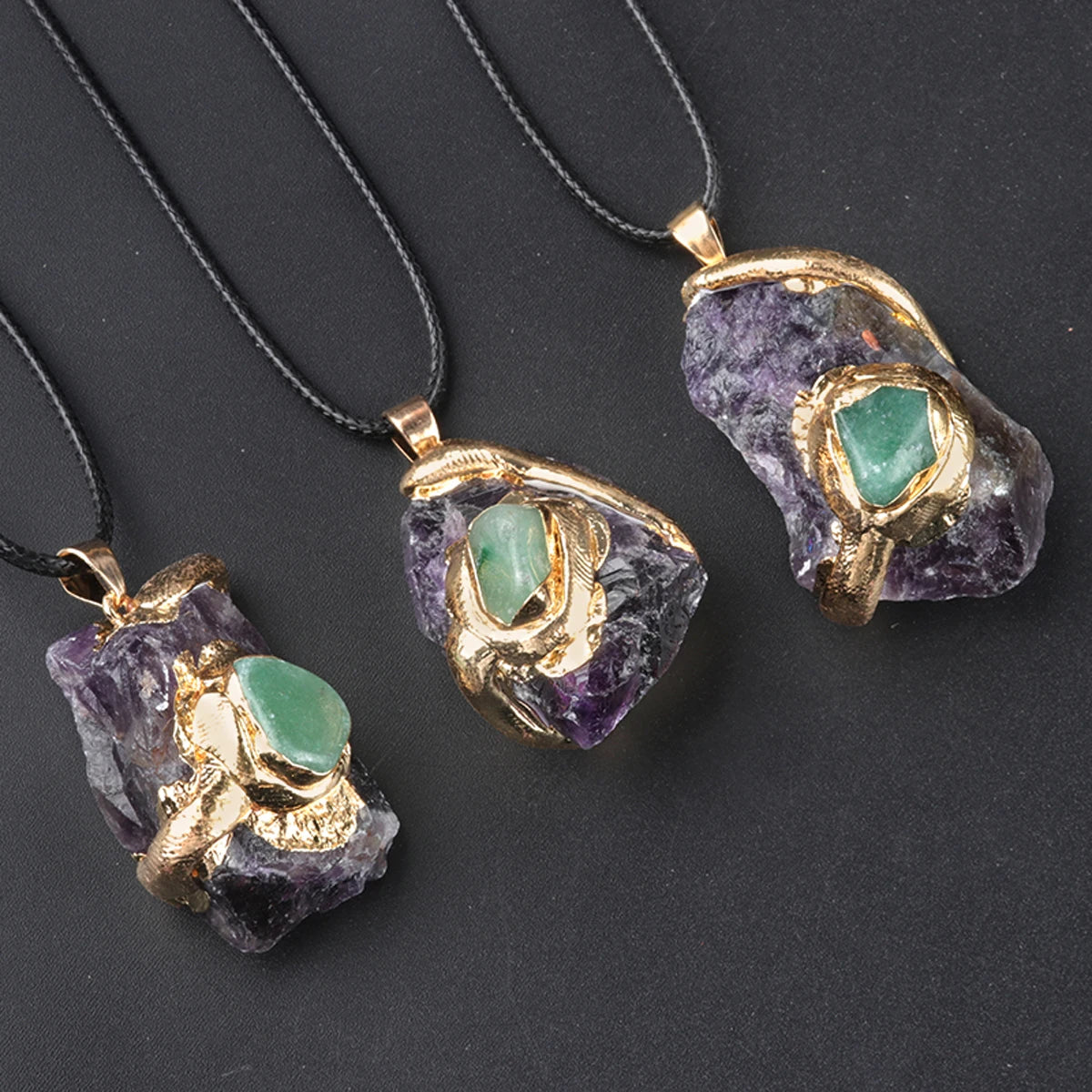 New Fashion Crystal Fluorite Natural Raw Stone Irregular Pendant DIY Made Women Men's Jewelry Accessories (Without Chains) 1pc