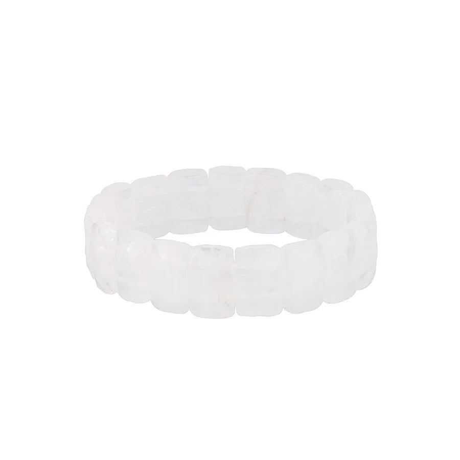 Fashion natural stone crystal rectangular cut square poker bracelet semi-precious stone agate bracelet