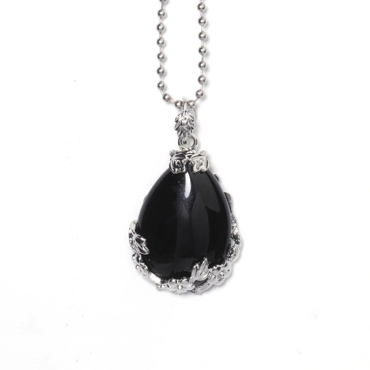 9 Types Black Onyx Natural Stone Pendant With Chain Display Box Heart Waterdrop Shape Pendant fit for Women Jewelry DIY Necklace