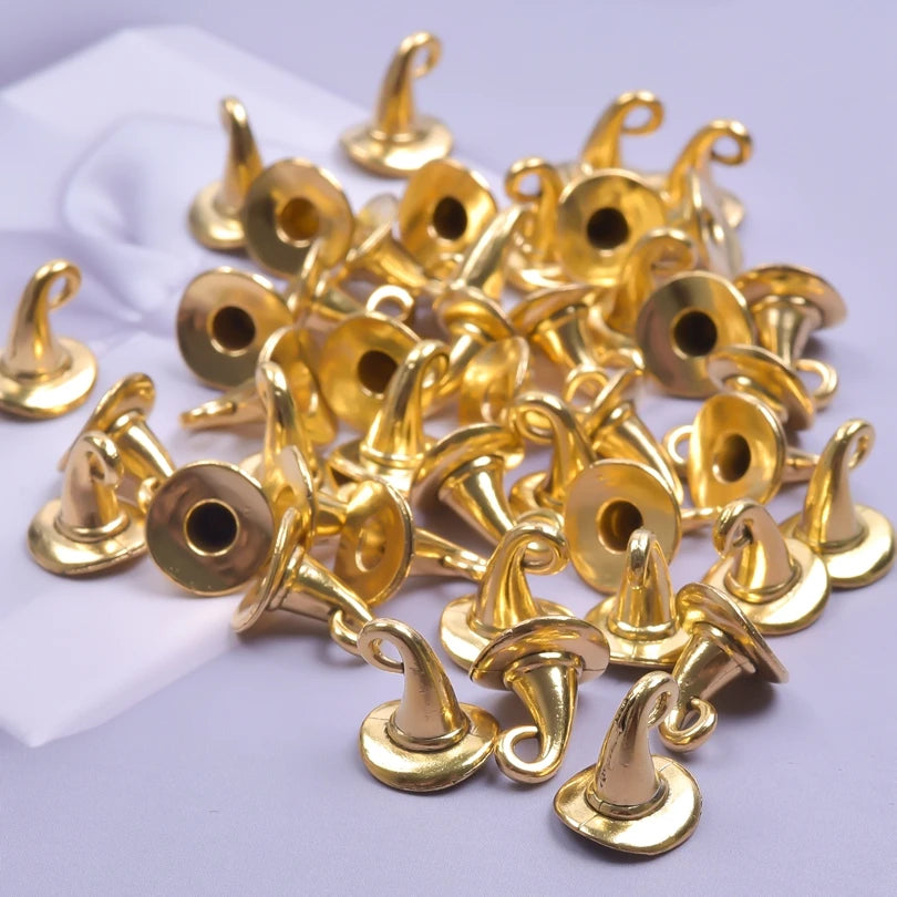 20pcs/Lot Wicca Accessories DIY Witch Hat Charms For Jewelry Making Supplies Metal Alloy Vintage Pendant Handmade Findings Bulk