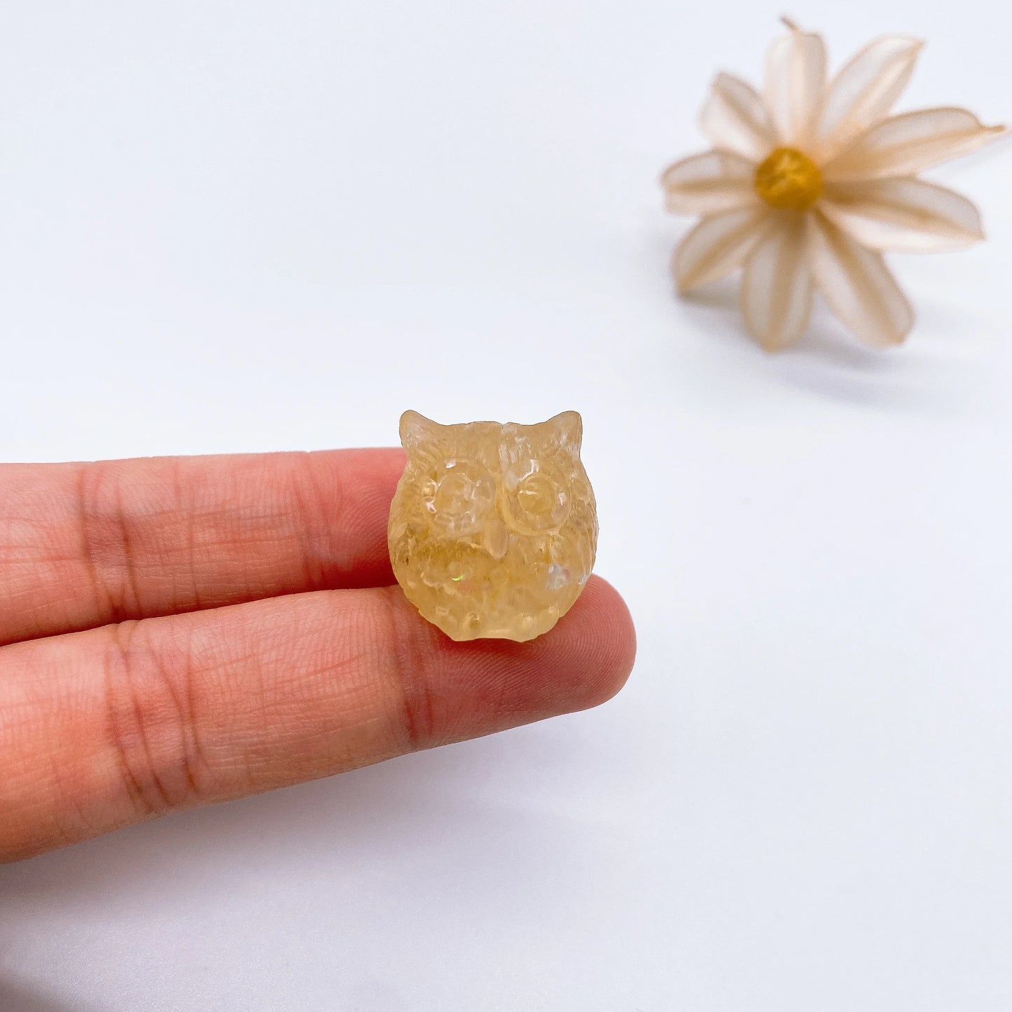 Mini Owl Decorations Natural Crushed Crystal Stone Epoxy Resin Exquisite Desk Ornaments Home Decoration Children Gift