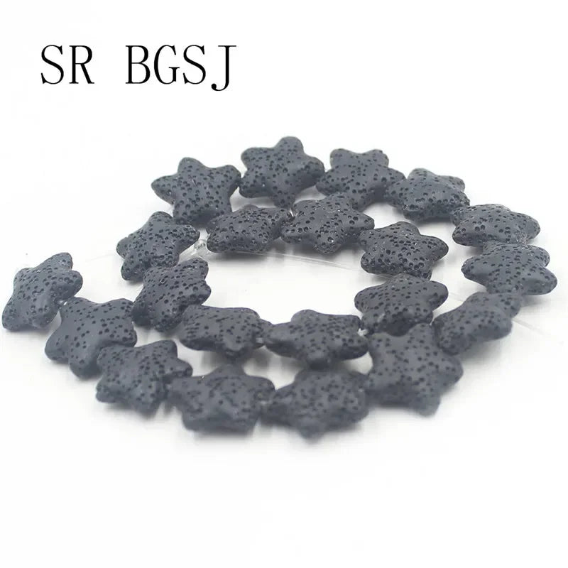 20mm Select by Color Star Volcanic Rock Lava Loose Gems Spacer Beads Strand 15inch