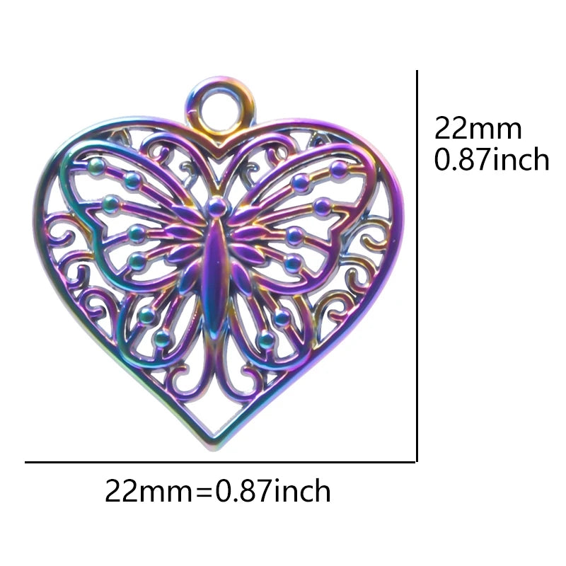 5Pcs Dreamcatcher Infinity Symbol Rainbow Color Charms Witch Hat Saturn Planet Love Butterfly Brain Fashion Pendant Diy Jewelry