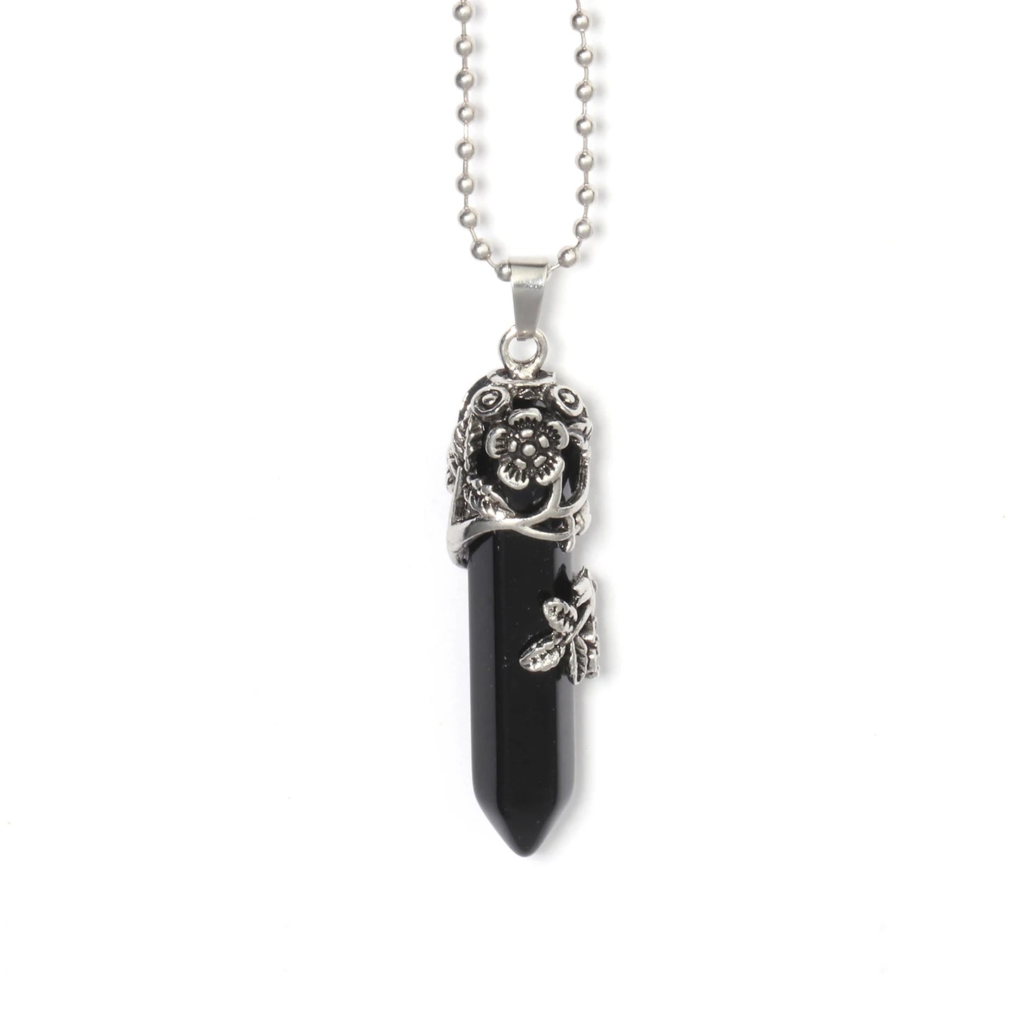 9 Types Black Onyx Natural Stone Pendant With Chain Display Box Heart Waterdrop Shape Pendant fit for Women Jewelry DIY Necklace