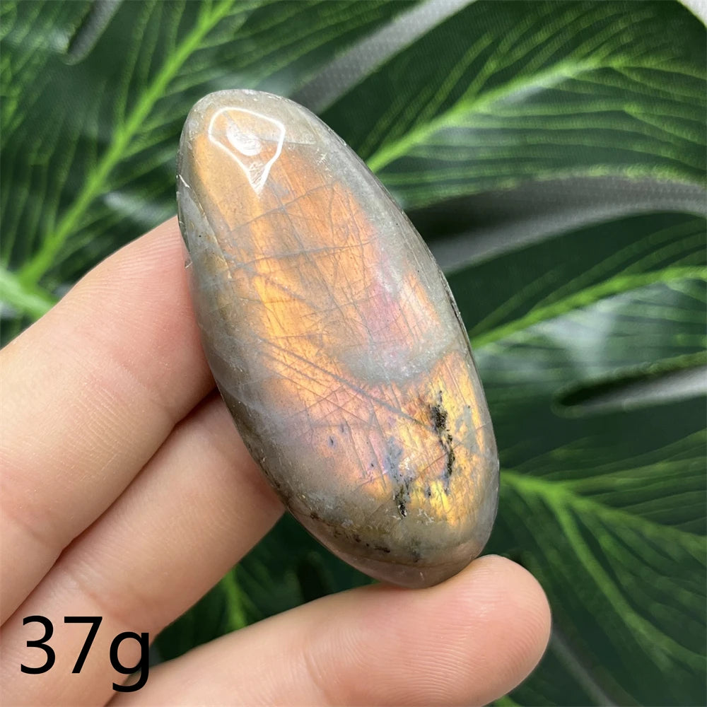 Natural Gemstone Purple Labradorite Palm Double-sided Glitter Home Decor Holiday Gift Witchcraft Altar Crystal Stone Healing