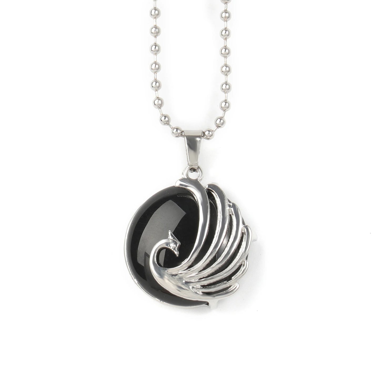 9 Types Black Onyx Natural Stone Pendant With Chain Display Box Heart Waterdrop Shape Pendant fit for Women Jewelry DIY Necklace