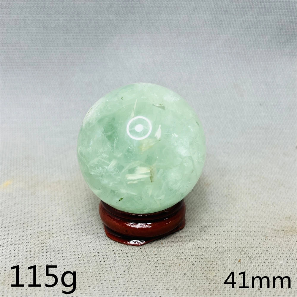 Natural Gem Ball Green Fluorite Rainbow Crystal Home Room Feng Shui Decoration Witchcraft Altar Supplie Energy Spiritual Healing