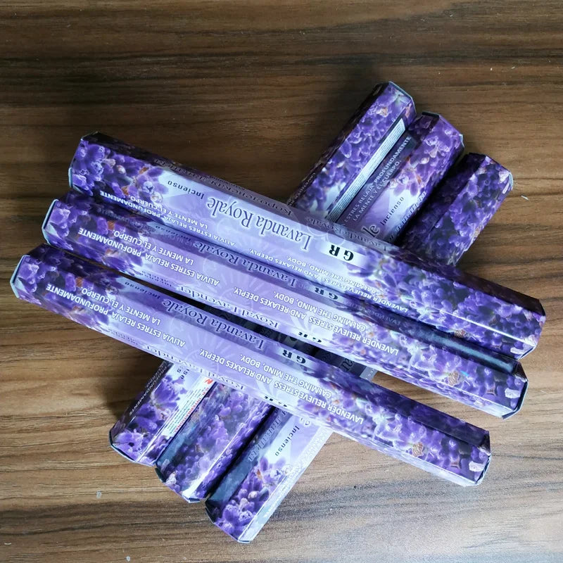 Y Fragrances Indian Royal Lavender Sticks Incense 20pcs/box Home Fragrance Stick Artificial Scent Burning for Healthy Yoga Room