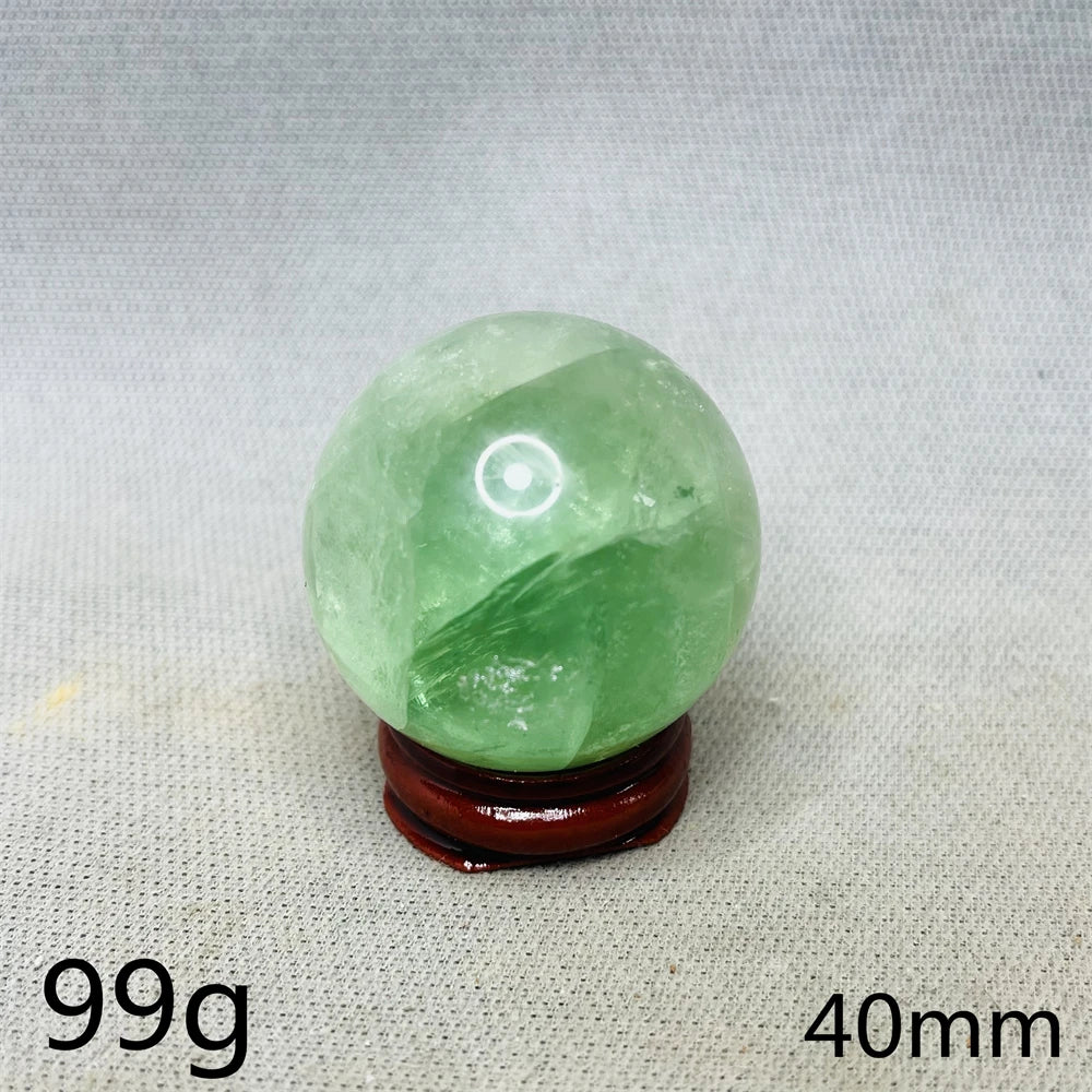 Natural Gem Ball Green Fluorite Rainbow Crystal Home Room Feng Shui Decoration Witchcraft Altar Supplie Energy Spiritual Healing