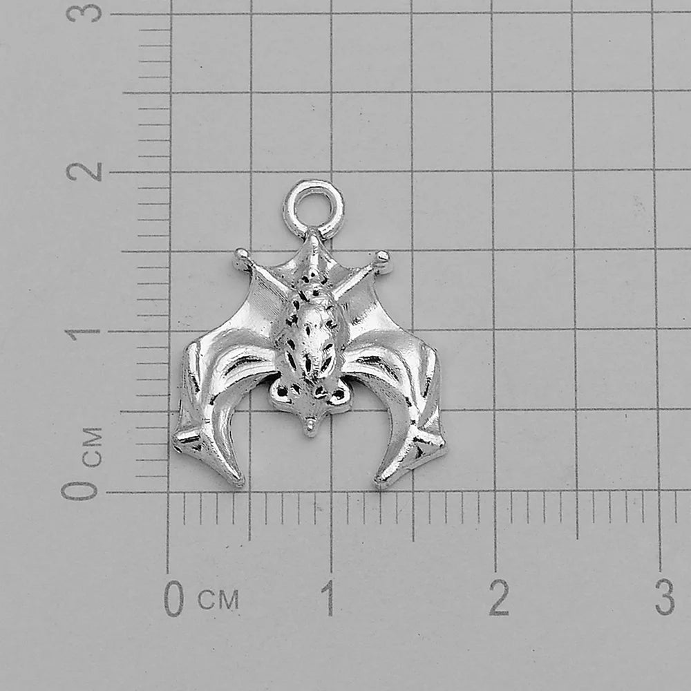 30pcs/lot Antique Witch Wizard Skull Spider Web Bat Boo Charms Halloween Pendant For Diy Jewelry Making Supplies Accessories