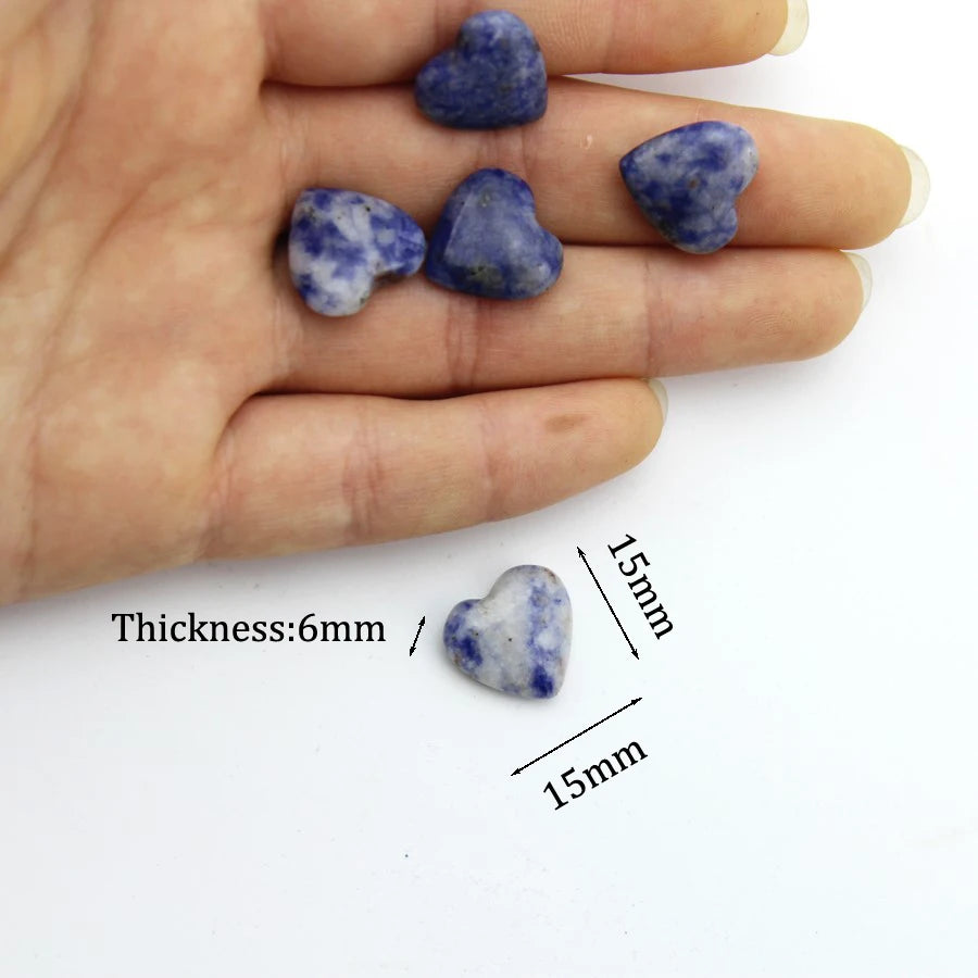 15mm Chakra Natural Stone Gems Heart Crystal Quartz Reiki Rock Energy Healing Room Home Decor Decoration Maison Jewelry Making