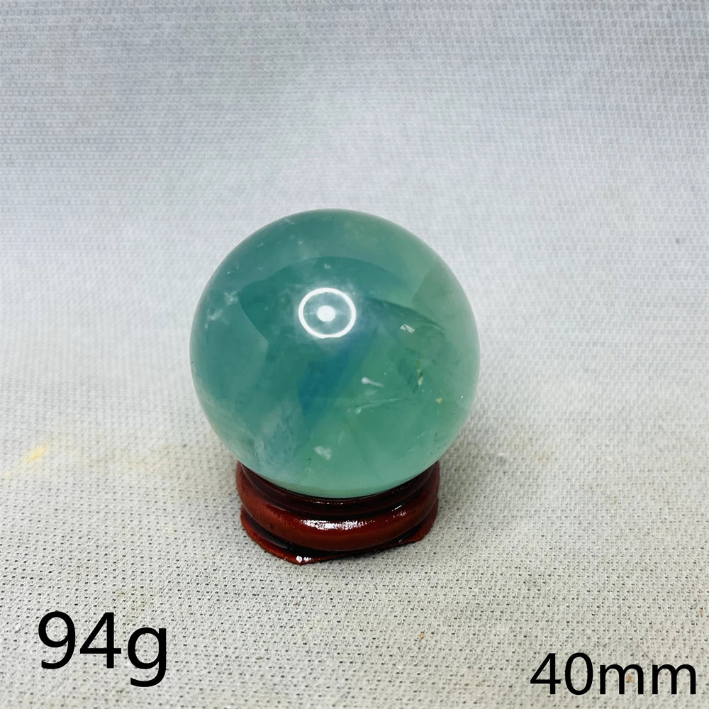 Natural Gem Ball Green Fluorite Rainbow Crystal Home Room Feng Shui Decoration Witchcraft Altar Supplie Energy Spiritual Healing