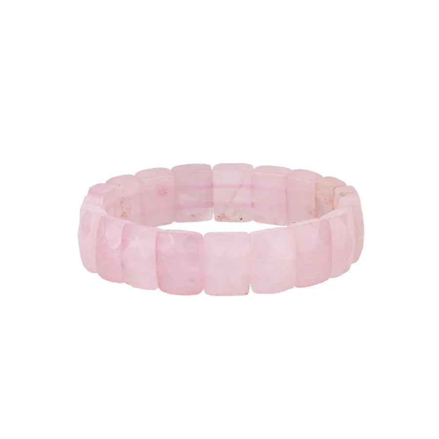 Fashion natural stone crystal rectangular cut square poker bracelet semi-precious stone agate bracelet