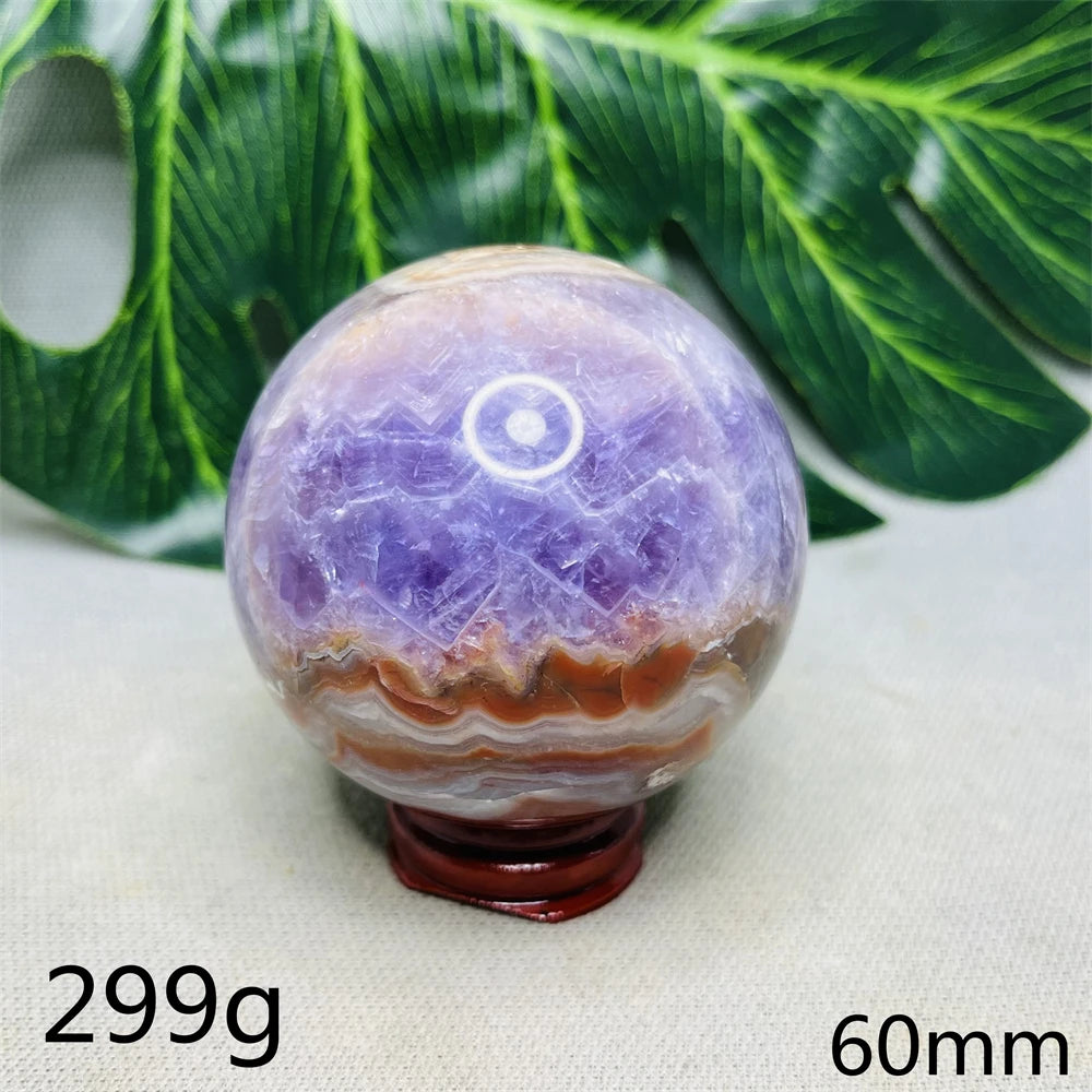 Brazil Natural Gemstone Ball Amethyst Agate Rainbow Crystal Home Room Decoration Gift Witchcraft Altar Prayer Spiritual Healing