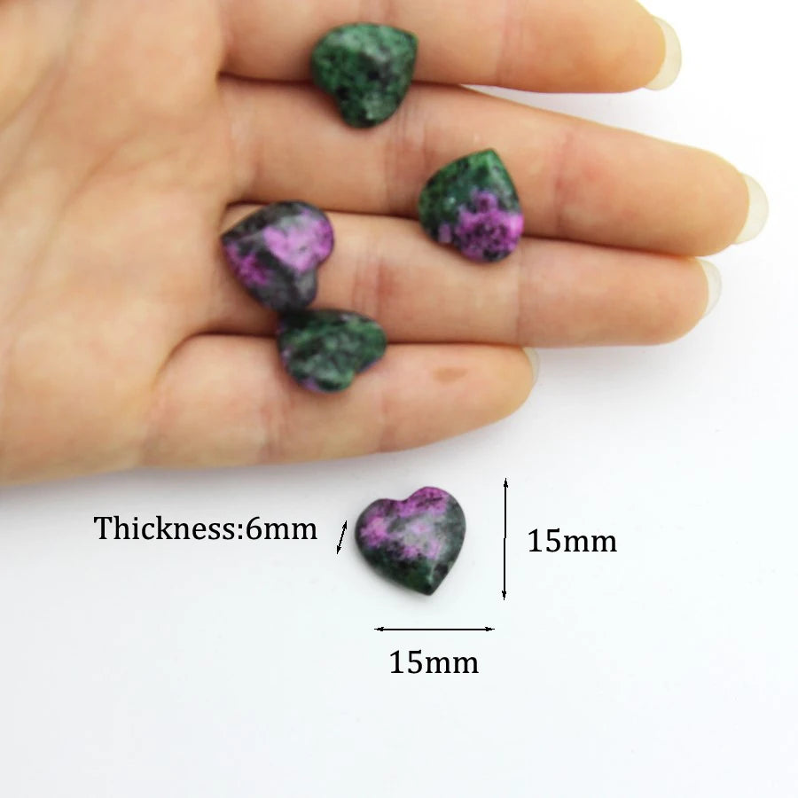 15mm Chakra Natural Stone Gems Heart Crystal Quartz Reiki Rock Energy Healing Room Home Decor Decoration Maison Jewelry Making