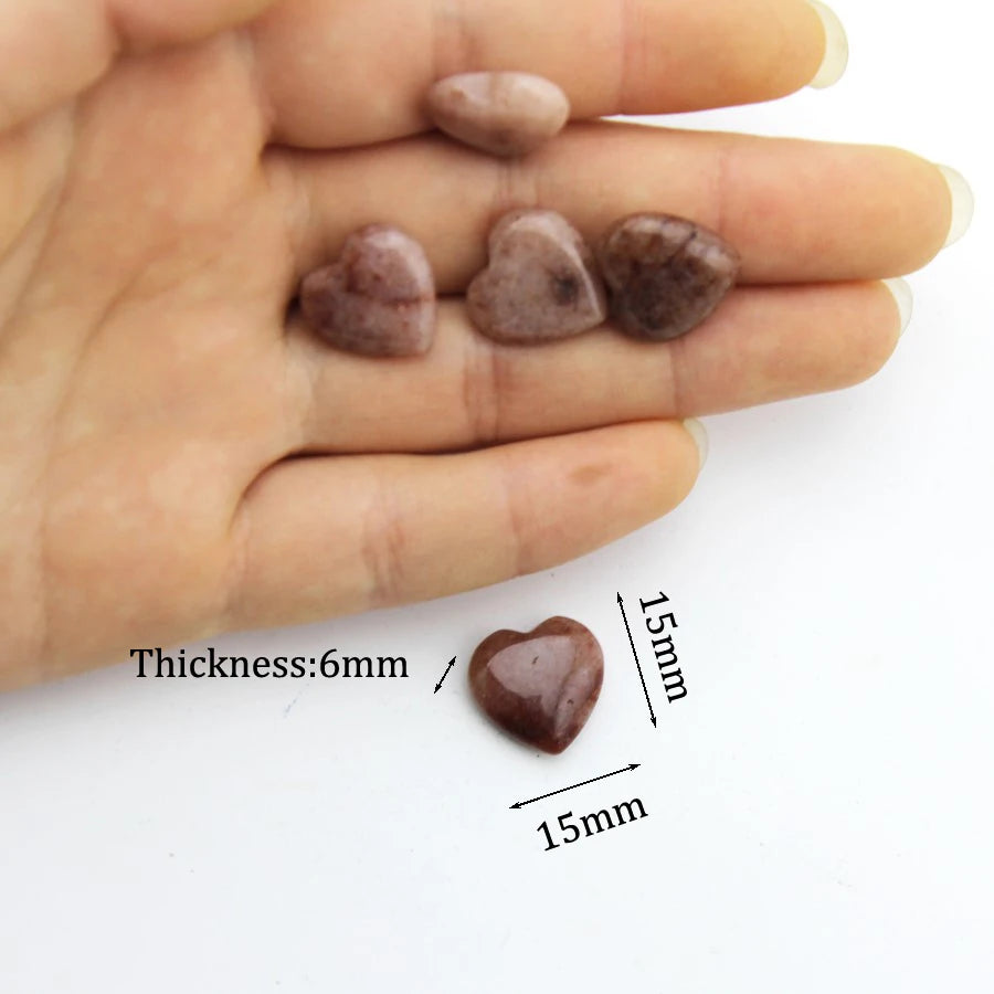 15mm Chakra Natural Stone Gems Heart Crystal Quartz Reiki Rock Energy Healing Room Home Decor Decoration Maison Jewelry Making